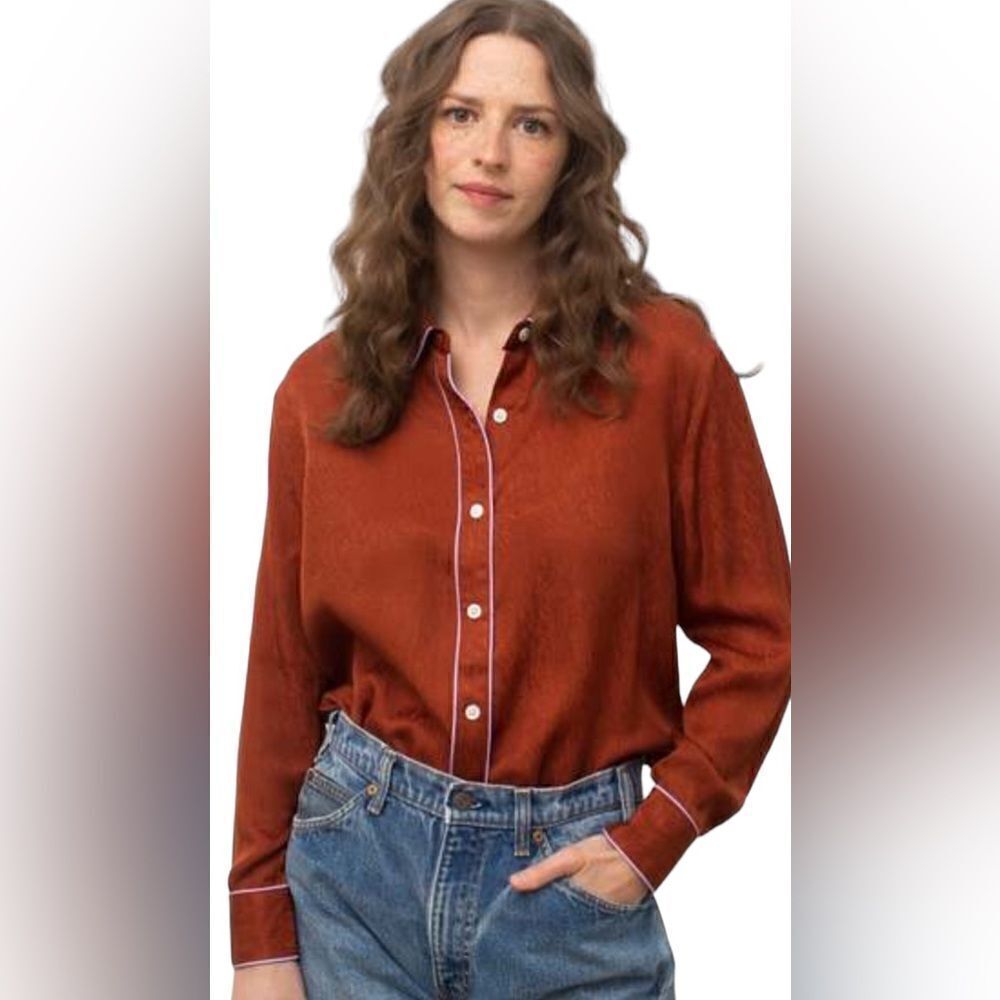 Untitled in Motion Rust Blouse Lounge Top Size Large